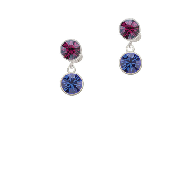 10mm Blue Crystal Drop Crystal Clip On Earrings Image 8