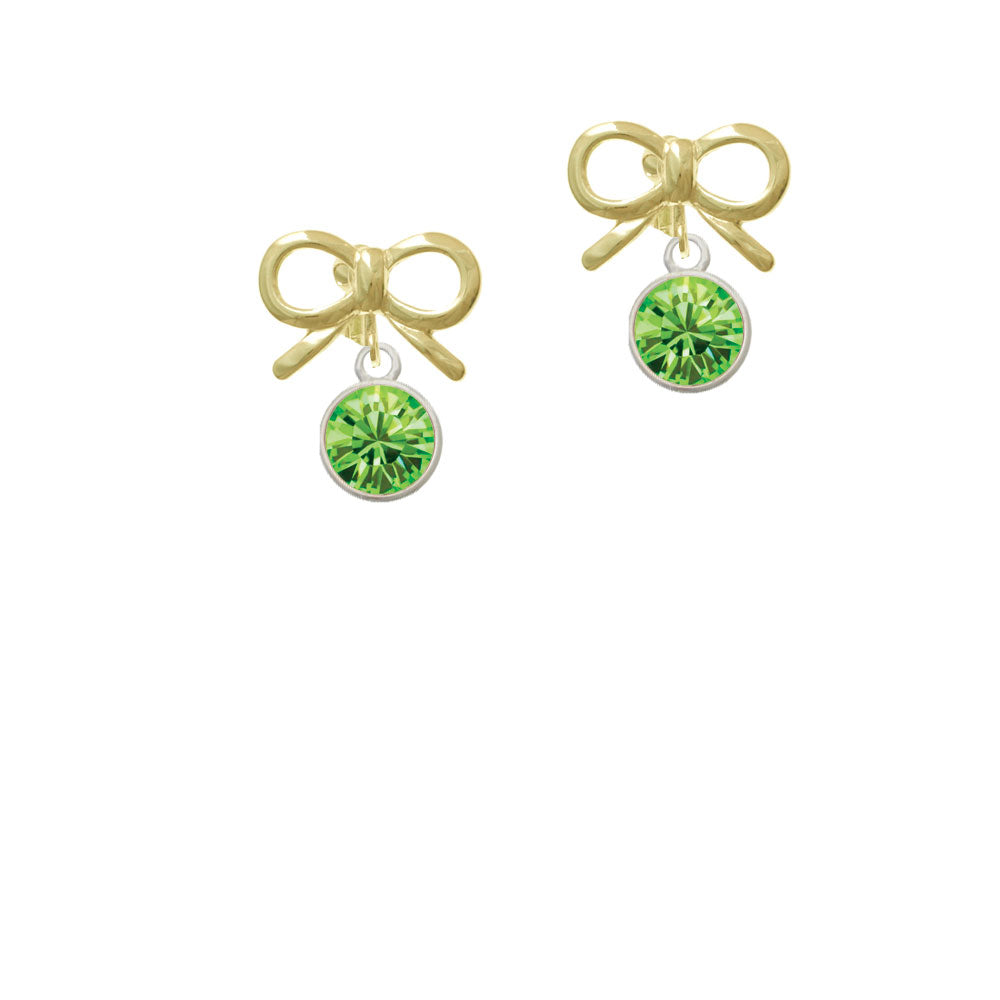 10mm Lime Green Crystal Drop Crystal Clip On Earrings Image 10
