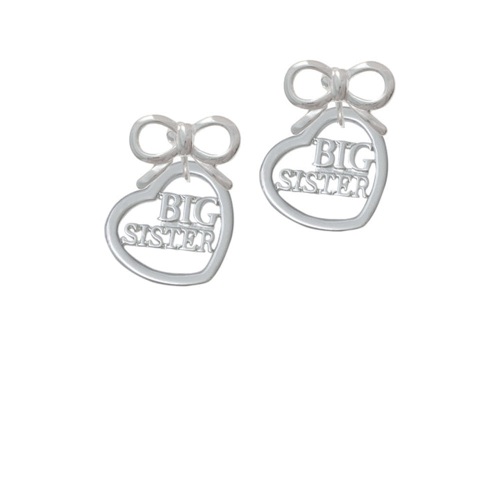 3/4 Big Sister Cutout Open Heart Crystal Clip On Earrings Image 9