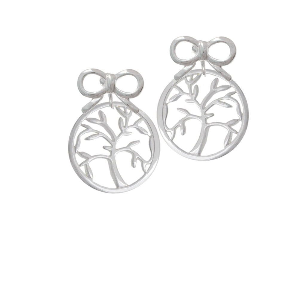 Tree of Life in Circle Crystal Clip On Earrings Image 9