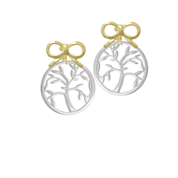 Tree of Life in Circle Crystal Clip On Earrings Image 10