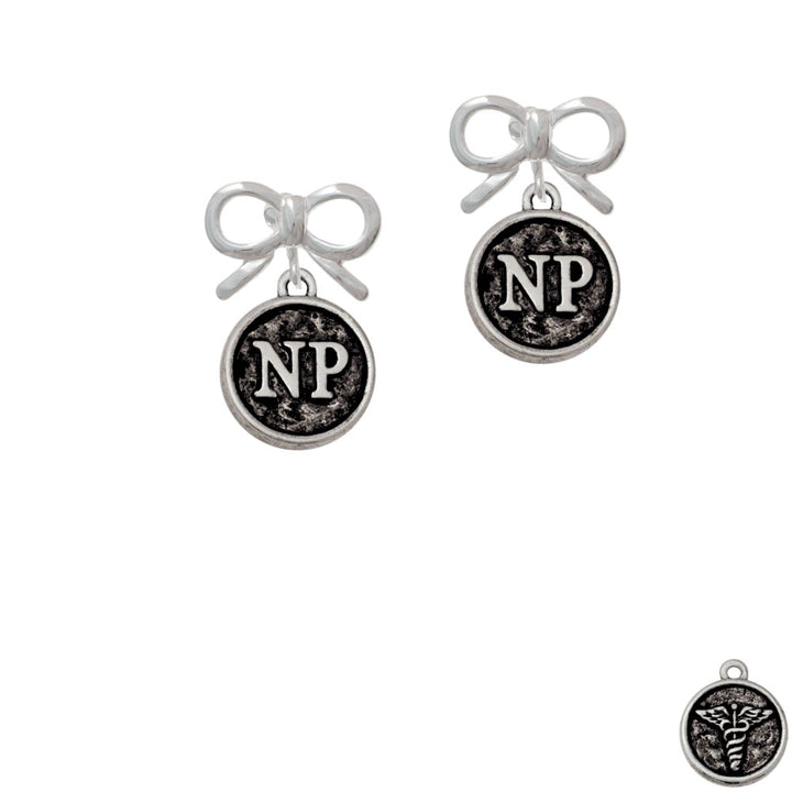 Nurse Caduceus Seal - NP Crystal Clip On Earrings Image 9