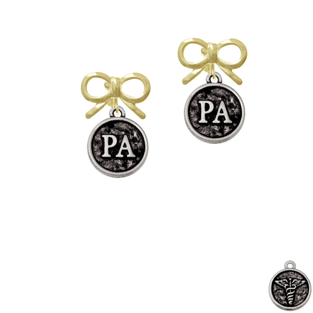 Medical Assistant Caduceus Seal - PA Crystal Clip On Earrings Image 10