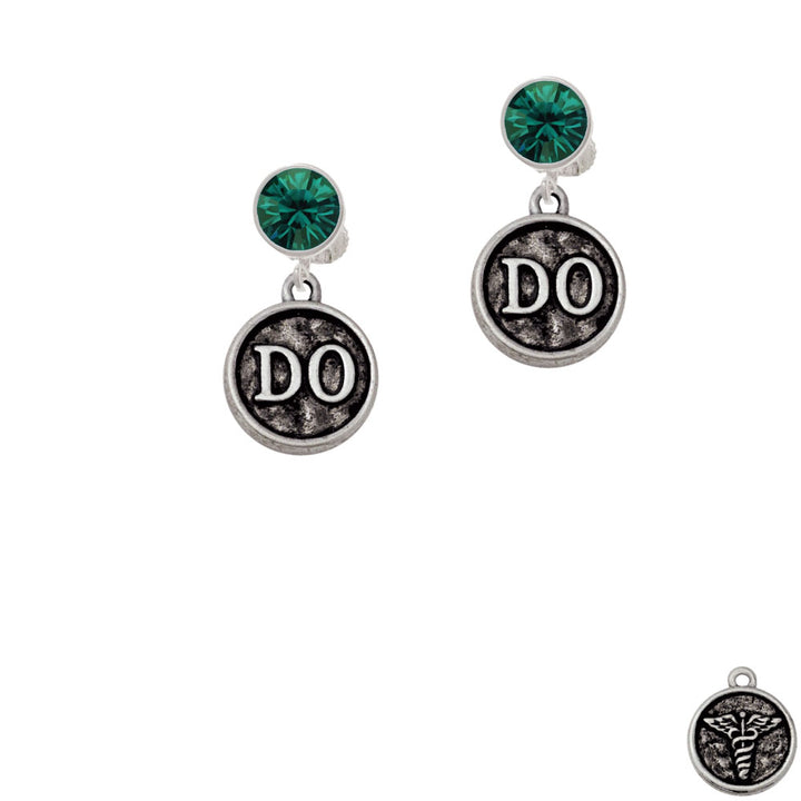 Doctor Caduceus Seal - DO Crystal Clip On Earrings Image 6