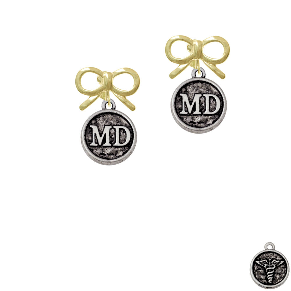 Doctor Caduceus Seal - MD Crystal Clip On Earrings Image 10