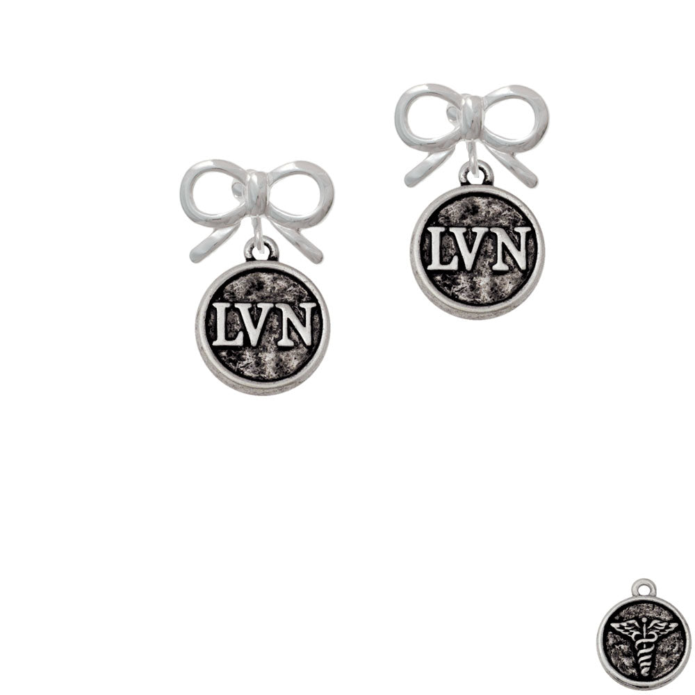 Nurse Caduceus Seal - LVN Crystal Clip On Earrings Image 9