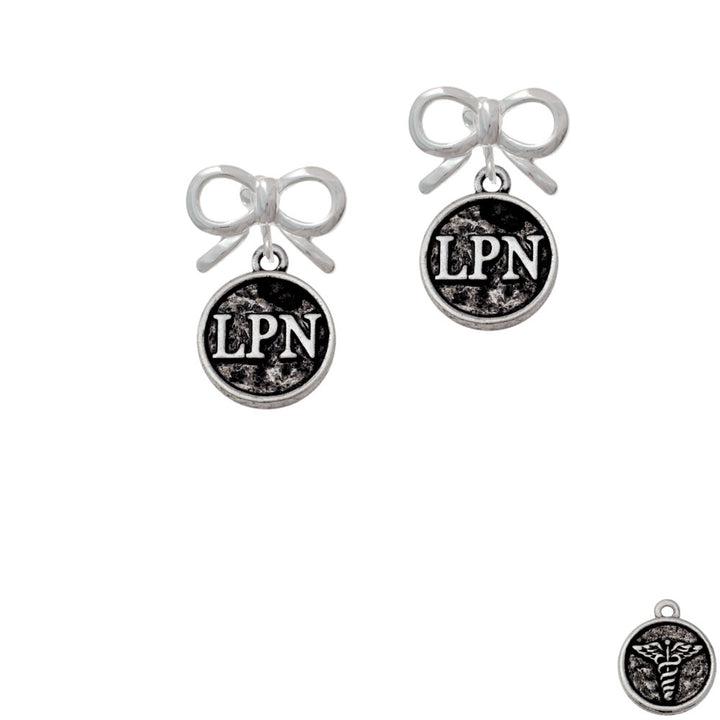 Nurse Caduceus Seal - LPN Crystal Clip On Earrings Image 9