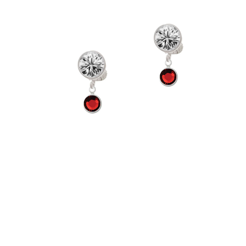 Crystal Red Channel Drop Crystal Clip On Earrings Image 2