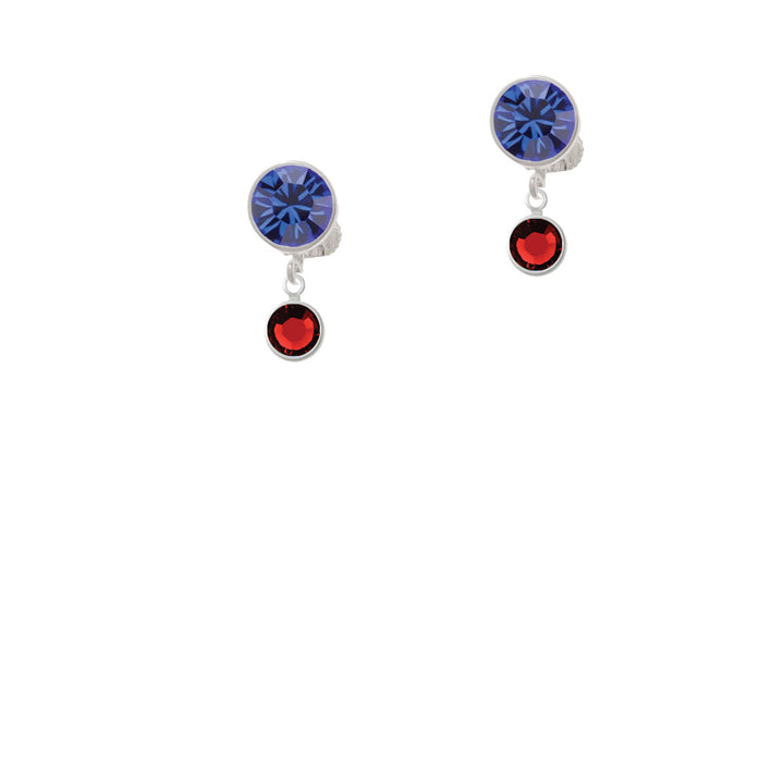 Crystal Red Channel Drop Crystal Clip On Earrings Image 7