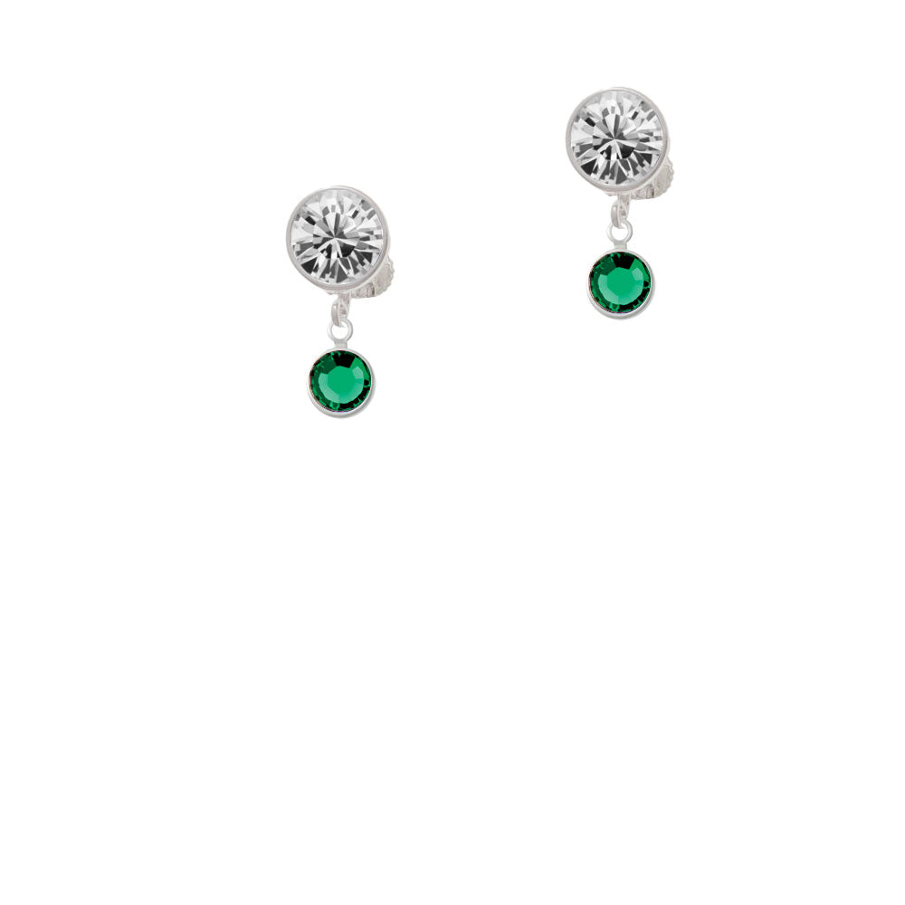 Crystal Green Channel Drop Crystal Clip On Earrings Image 2