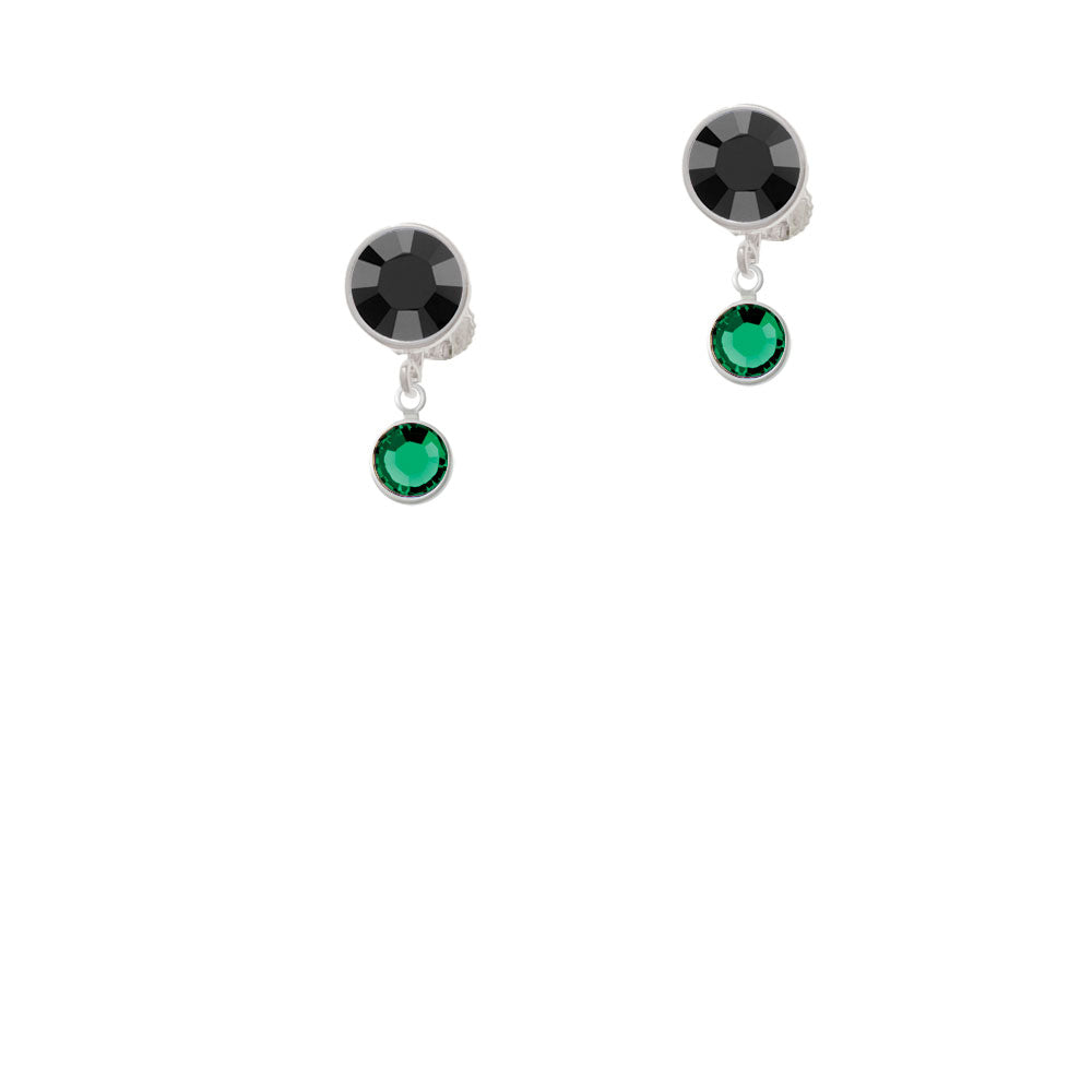 Crystal Green Channel Drop Crystal Clip On Earrings Image 3