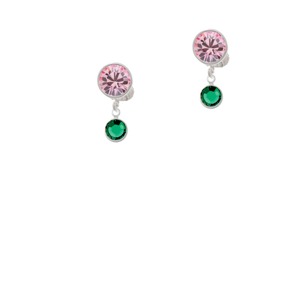 Crystal Green Channel Drop Crystal Clip On Earrings Image 4