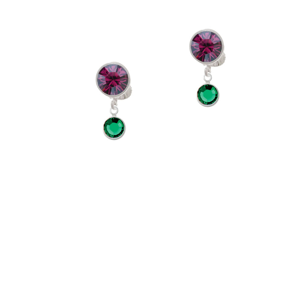 Crystal Green Channel Drop Crystal Clip On Earrings Image 8