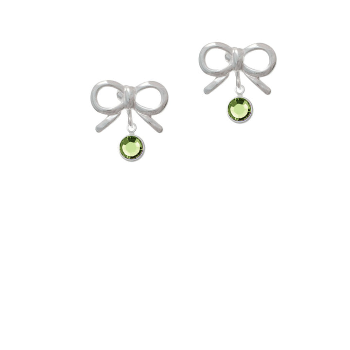 Crystal Lime Green Channel Drop Crystal Clip On Earrings Image 9