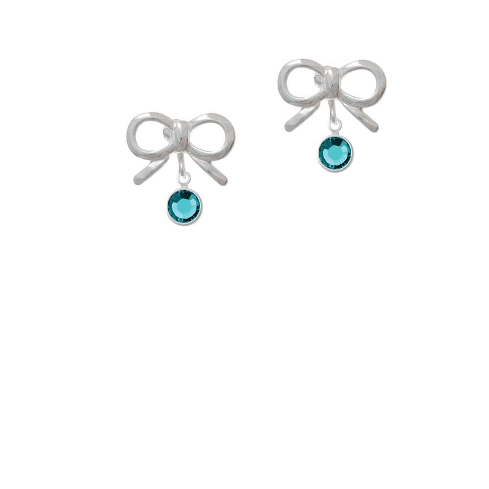 Crystal Teal Channel Drop Crystal Clip On Earrings Image 9