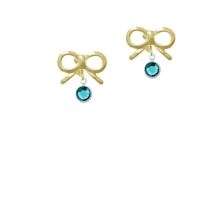 Crystal Teal Channel Drop Crystal Clip On Earrings Image 10