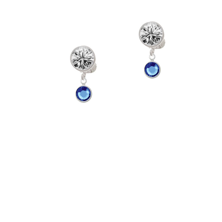 Crystal Blue Channel Drop Crystal Clip On Earrings Image 2