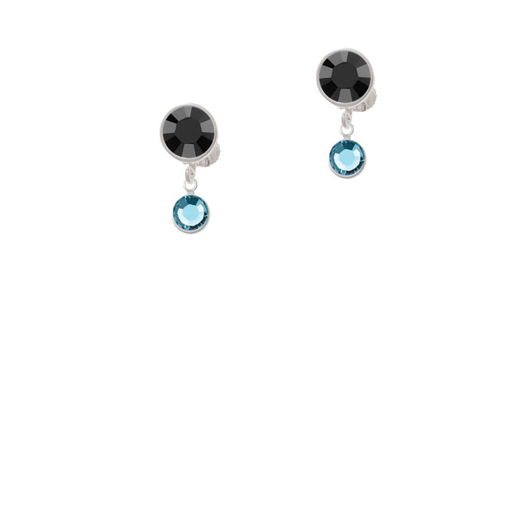 Crystal Hot Blue Channel Drop Crystal Clip On Earrings Image 3