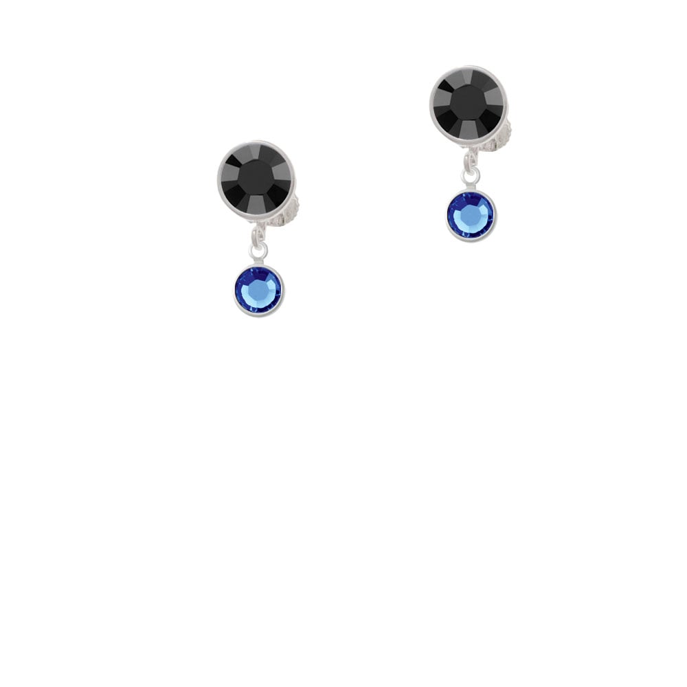 Crystal Blue Channel Drop Crystal Clip On Earrings Image 3