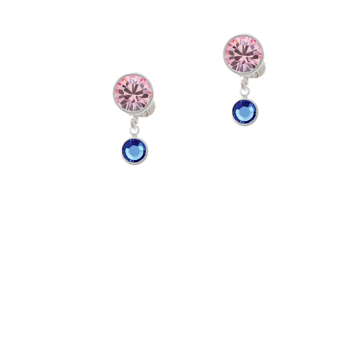 Crystal Blue Channel Drop Crystal Clip On Earrings Image 4