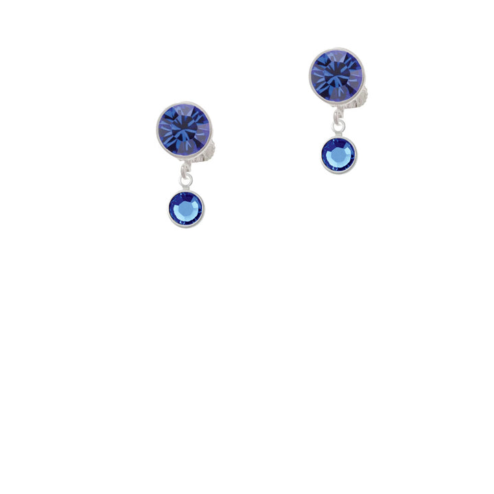 Crystal Blue Channel Drop Crystal Clip On Earrings Image 7