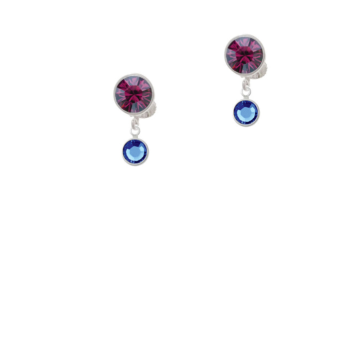 Crystal Blue Channel Drop Crystal Clip On Earrings Image 8