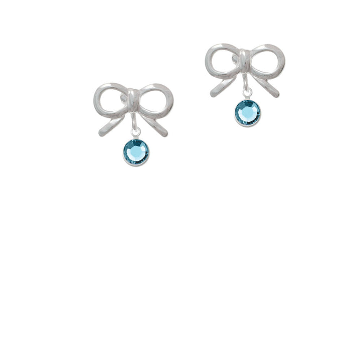 Crystal Hot Blue Channel Drop Crystal Clip On Earrings Image 9