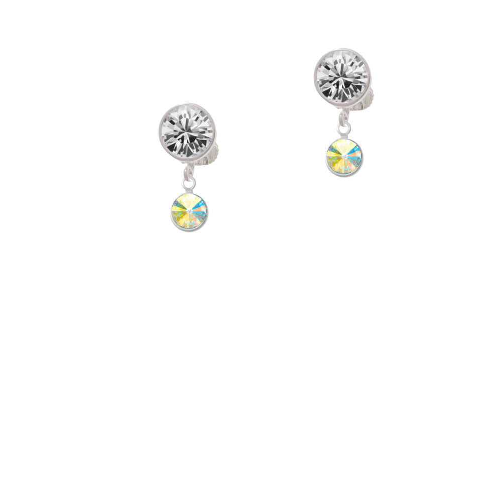 Crystal Clear AB Channel Drop Crystal Clip On Earrings Image 2