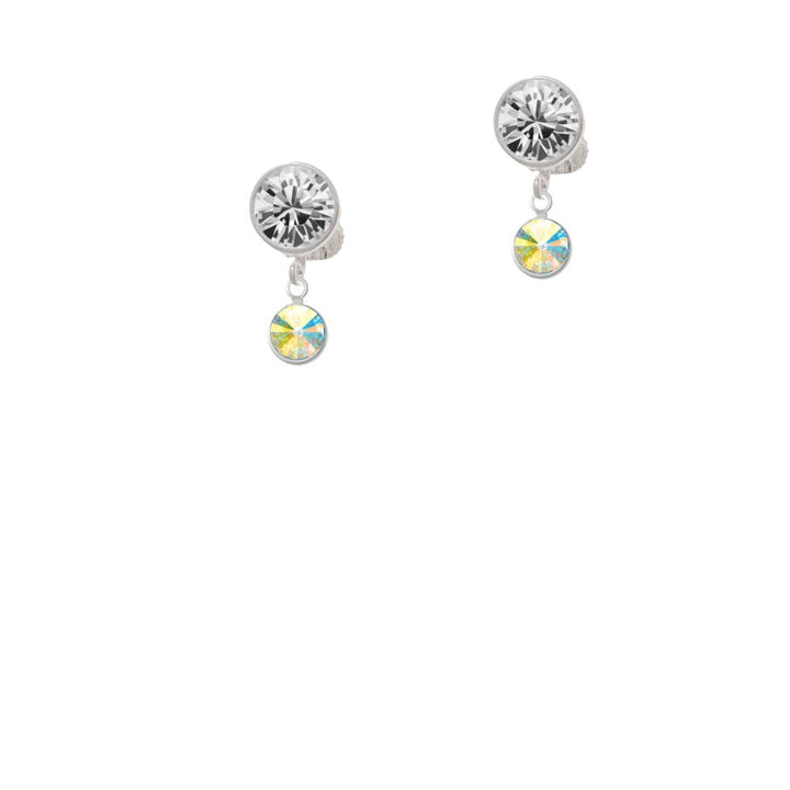 Crystal Clear AB Channel Drop Crystal Clip On Earrings Image 1