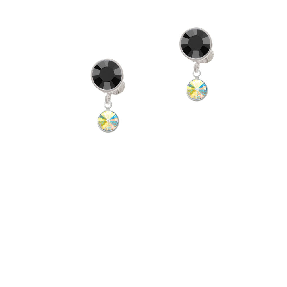 Crystal Clear AB Channel Drop Crystal Clip On Earrings Image 3