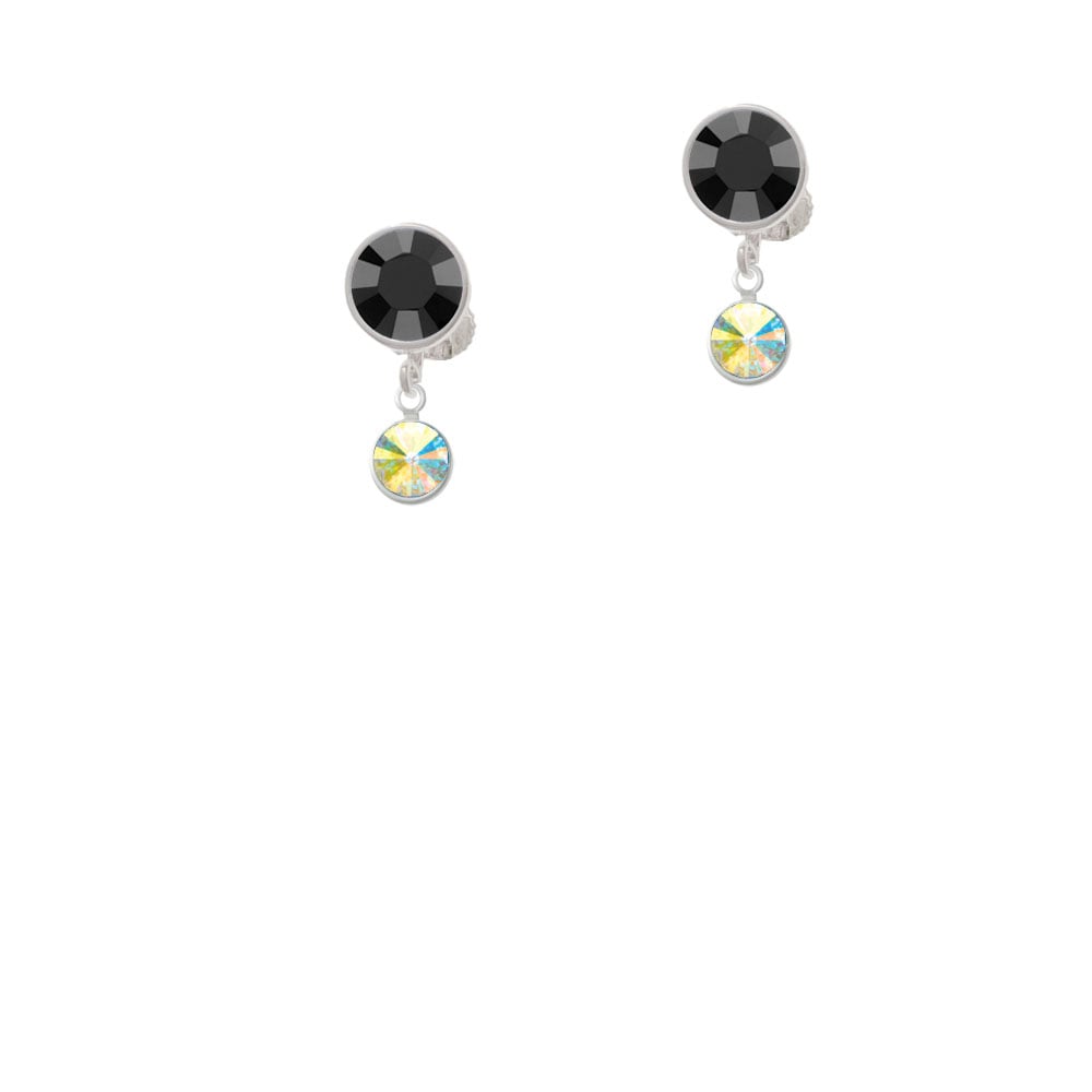 Crystal Clear AB Channel Drop Crystal Clip On Earrings Image 1