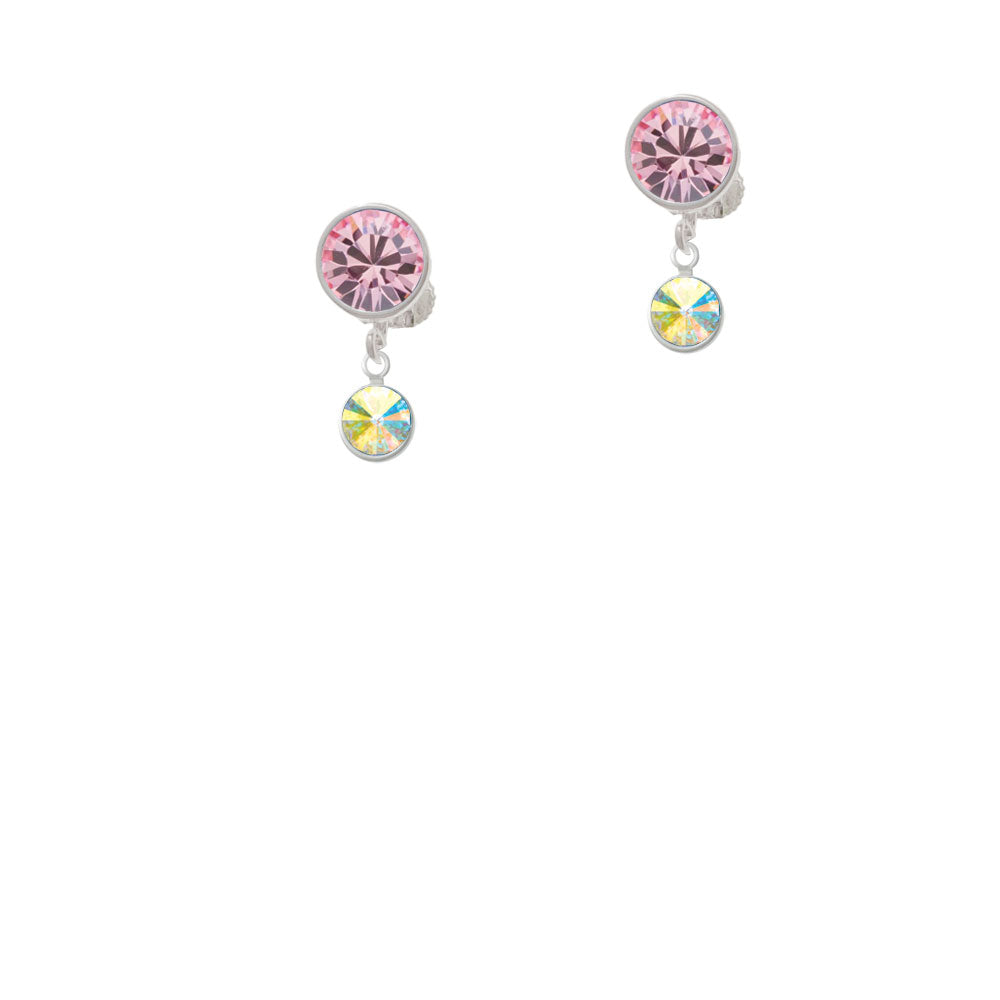 Crystal Clear AB Channel Drop Crystal Clip On Earrings Image 4