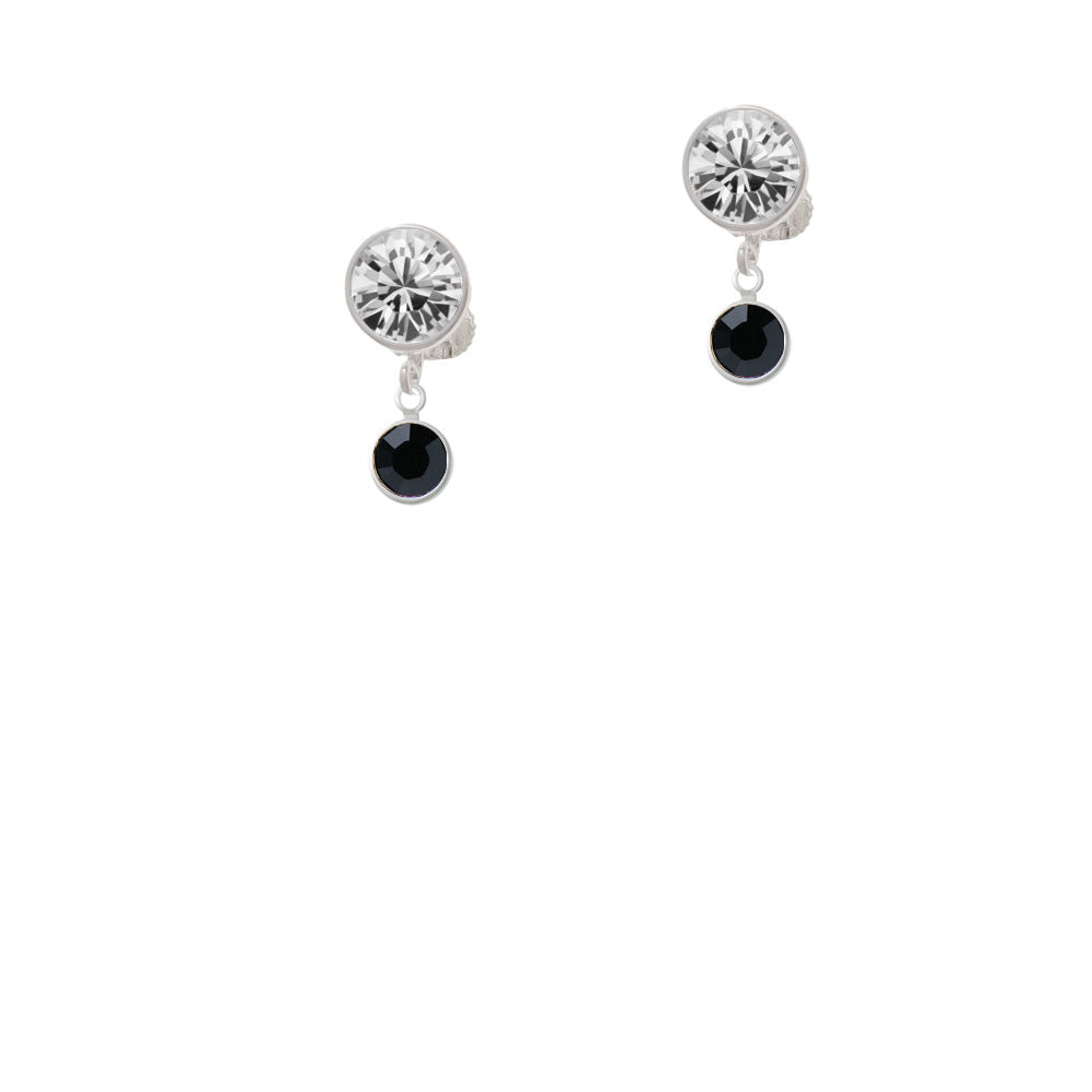 Crystal Black Channel Drop Crystal Clip On Earrings Image 2