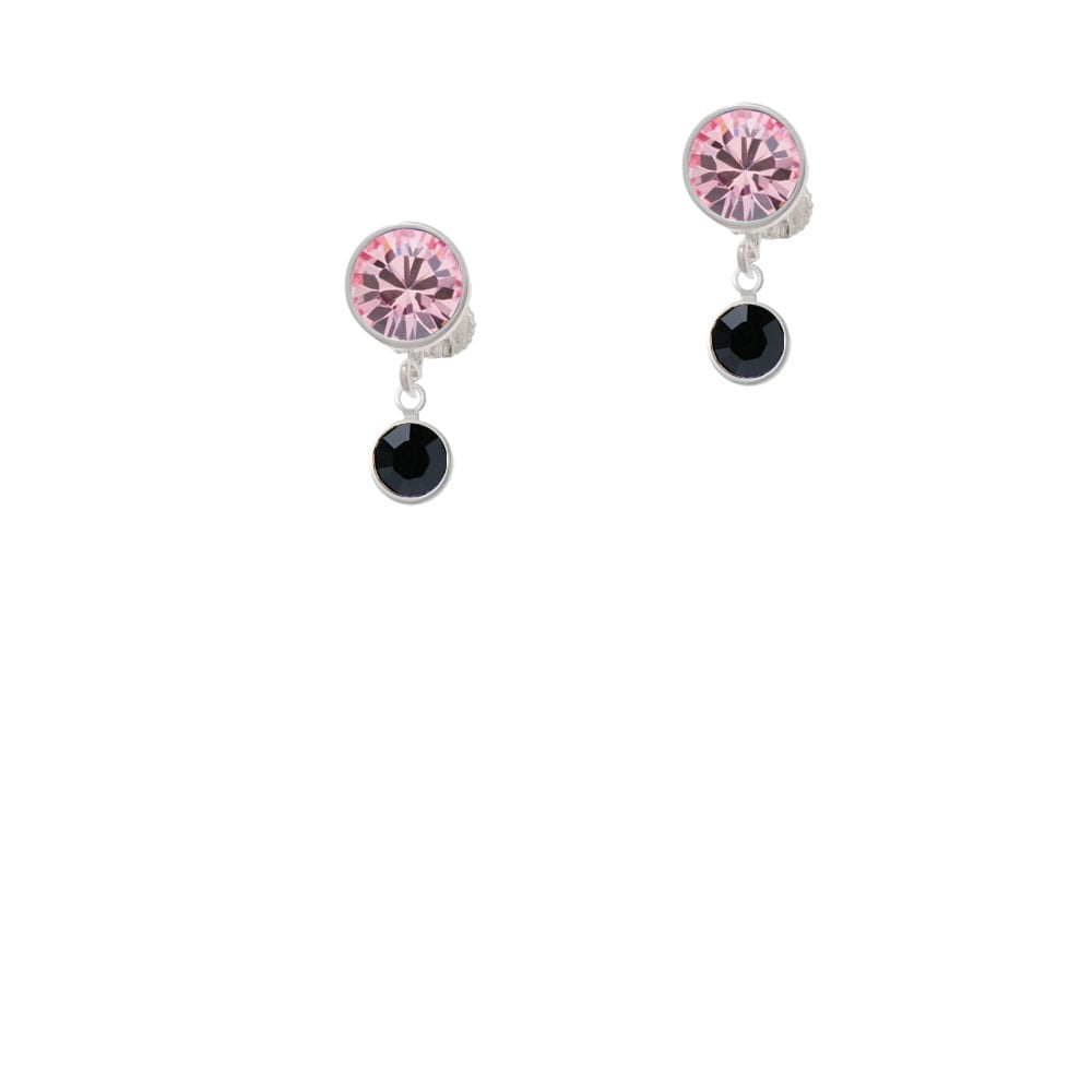 Crystal Black Channel Drop Crystal Clip On Earrings Image 1