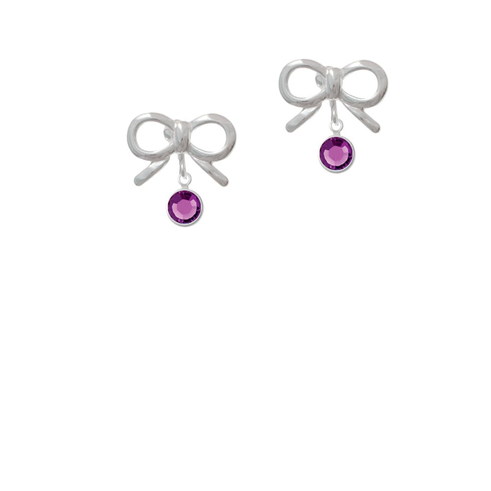 Crystal Purple Channel Drop Crystal Clip On Earrings Image 9