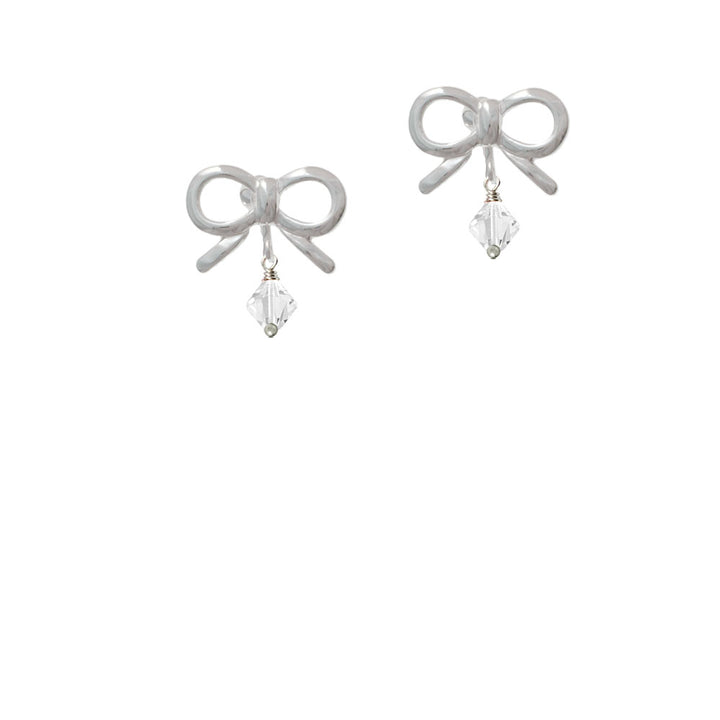 April - Clear - 6mm Crystal Bicone Crystal Clip On Earrings Image 9