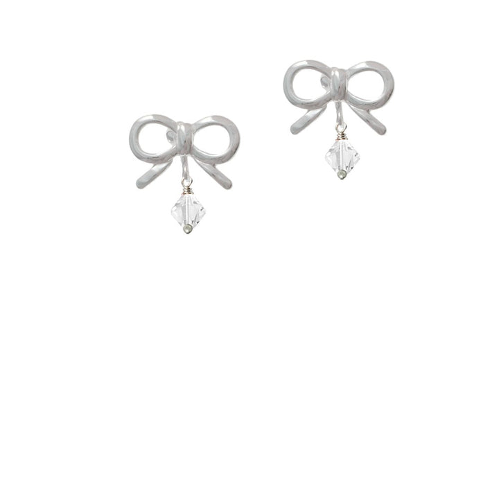 April - Clear - 6mm Crystal Bicone Crystal Clip On Earrings Image 1