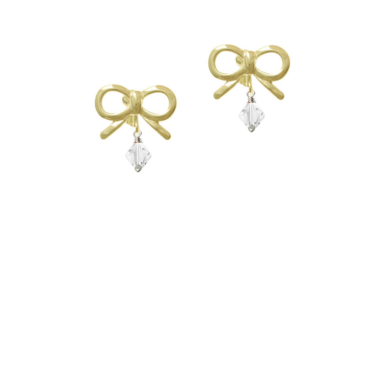 April - Clear - 6mm Crystal Bicone Crystal Clip On Earrings Image 10