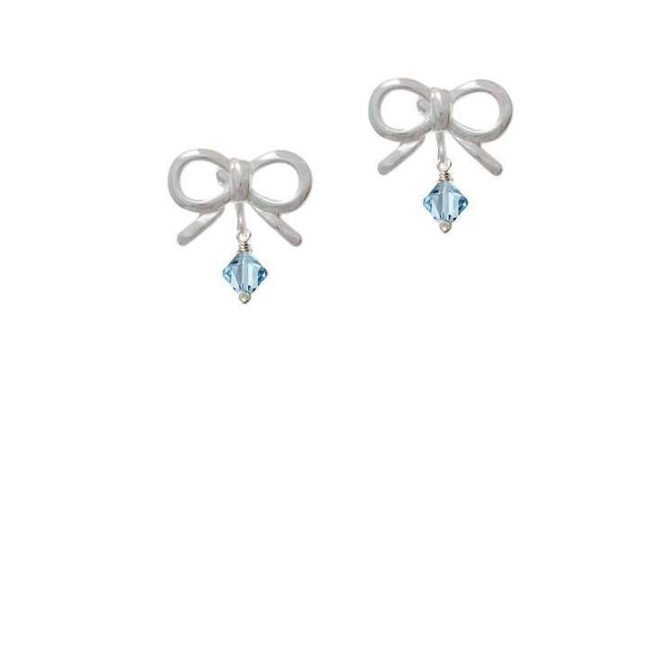 March - Hot Blue - 6mm Crystal Bicone Crystal Clip On Earrings Image 9