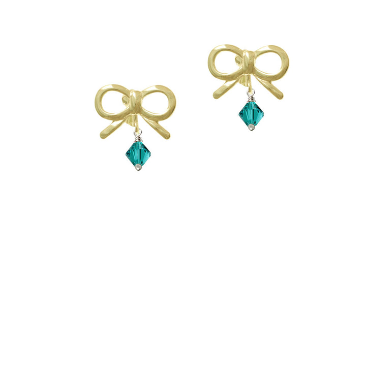 December - Teal - 6mm Crystal Bicone Crystal Clip On Earrings Image 10