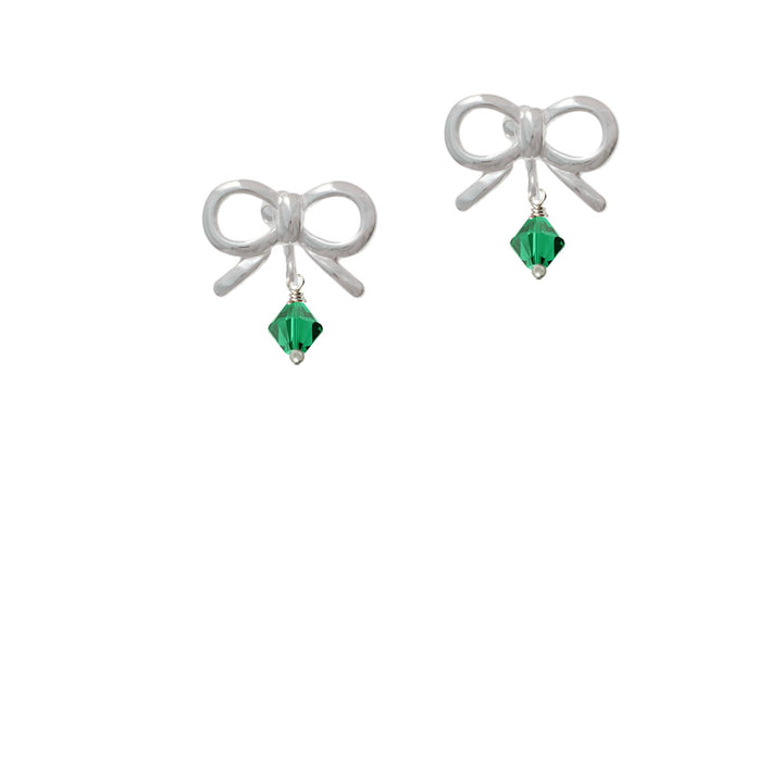 May - Green - 6mm Crystal Bicone Crystal Clip On Earrings Image 9