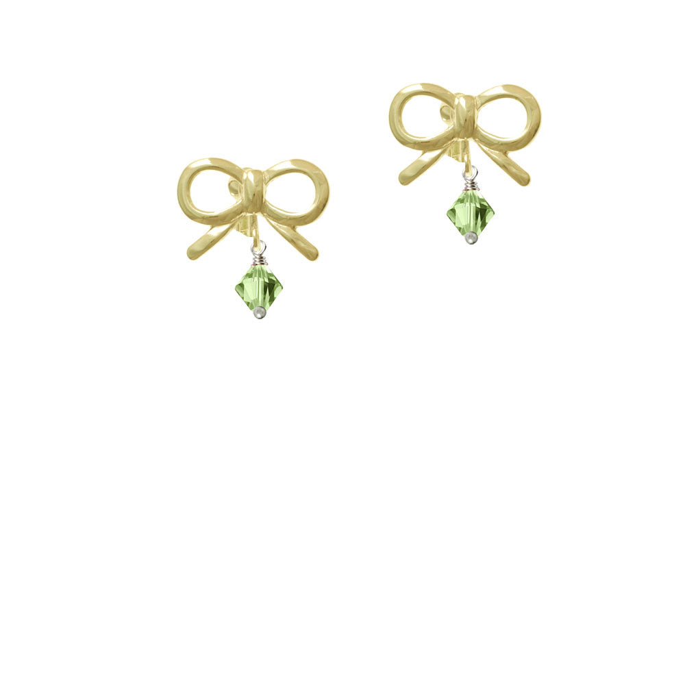 August - Lime Green - 6mm Crystal Bicone Crystal Clip On Earrings Image 10