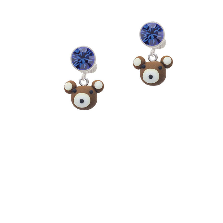 Fimo Clay Teddy Bear Crystal Clip On Earrings Image 7