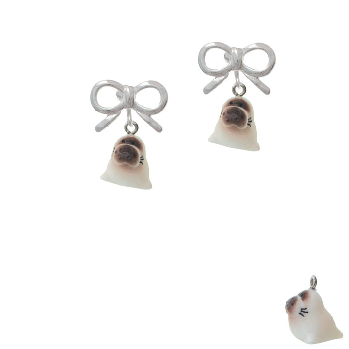 Resin Baby Seal Crystal Clip On Earrings Image 9