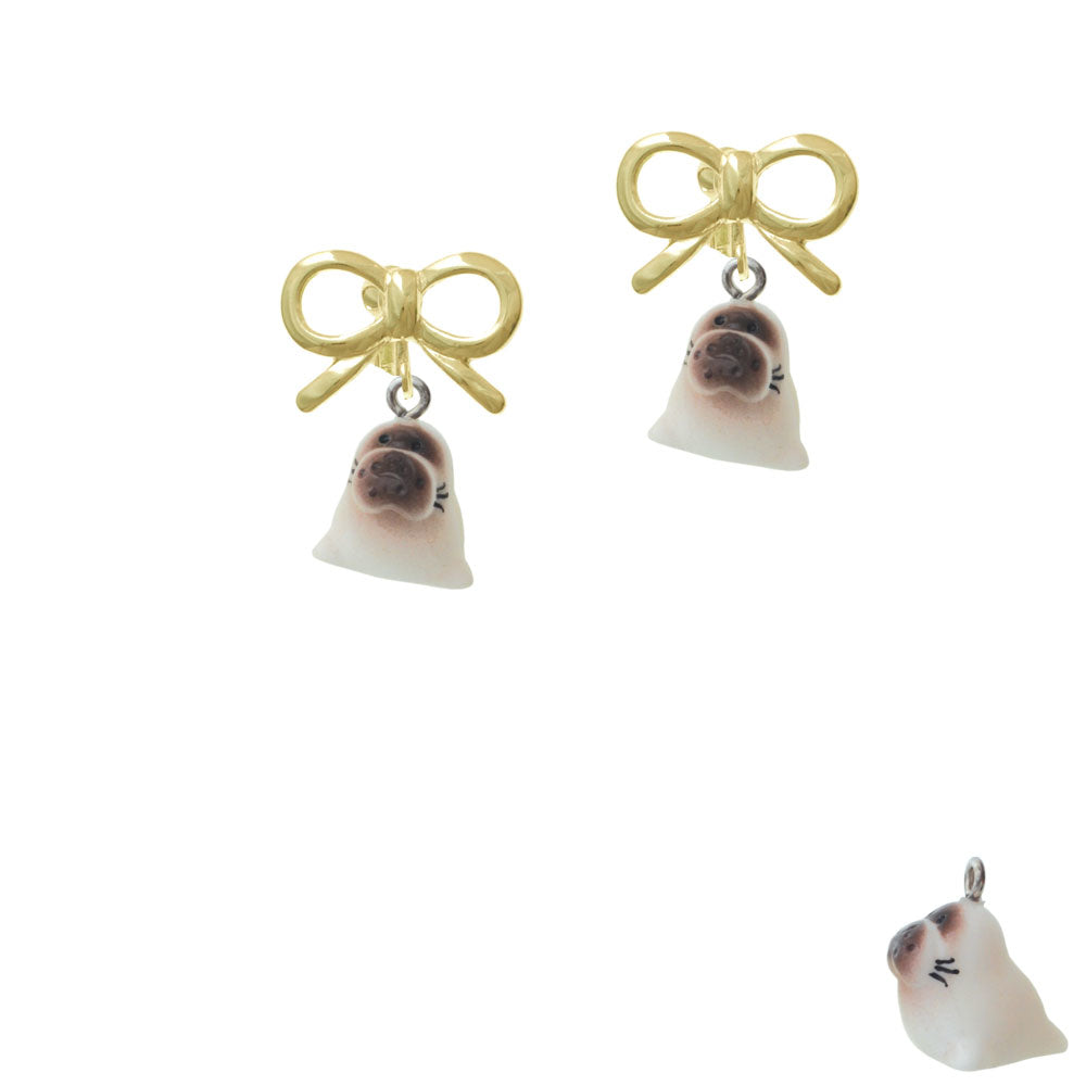 Resin Baby Seal Crystal Clip On Earrings Image 10