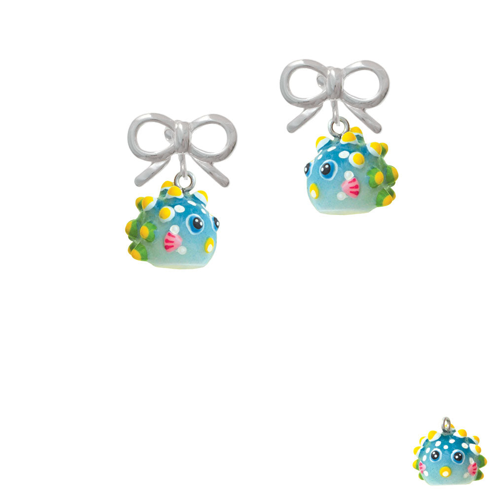 Resin Blowfish Crystal Clip On Earrings Image 9