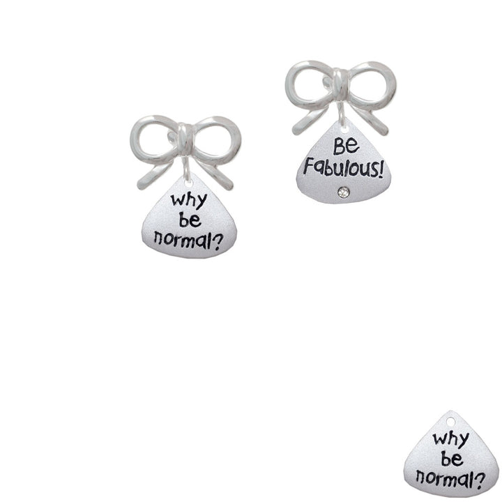 Resin Why be Normal? Be Fabulous! Crystal Clip On Earrings Image 9