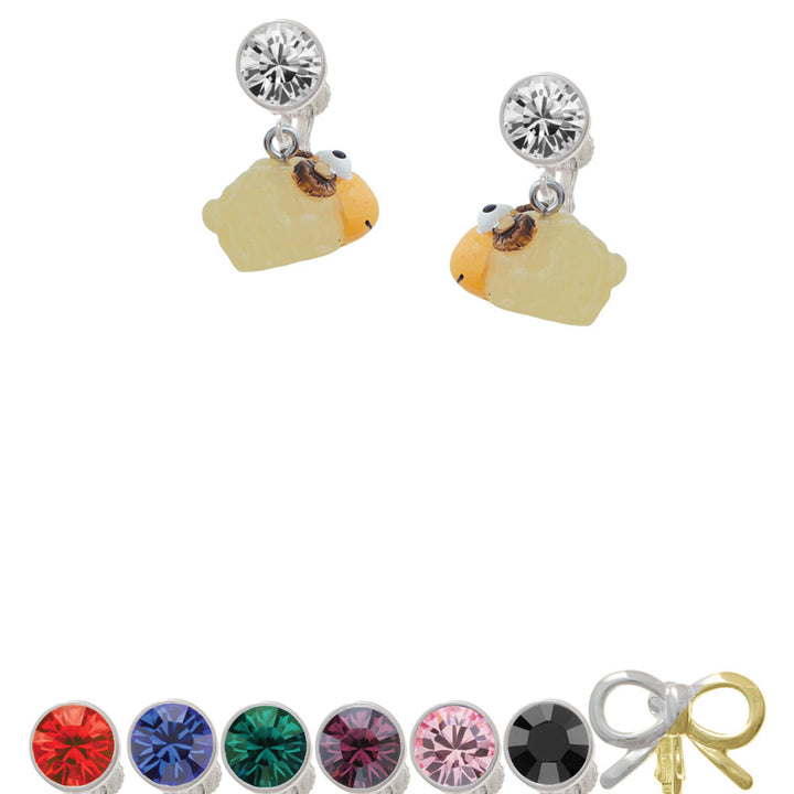 Resin Ram Crystal Clip On Earrings Image 1