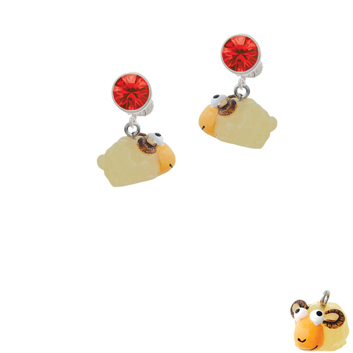 Resin Ram Crystal Clip On Earrings Image 4