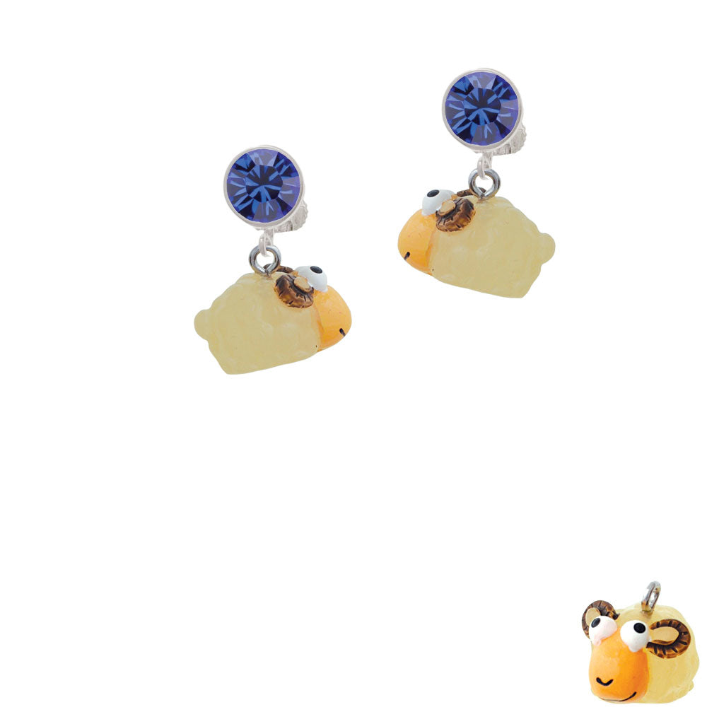 Resin Ram Crystal Clip On Earrings Image 7